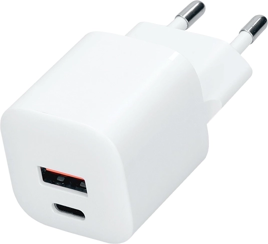 Solight GaN szybka ładowarka USB-C + USB-A 20 W PD