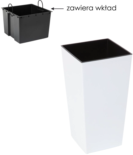 Donica Finezja z wkładem 19 × 19 cm biała