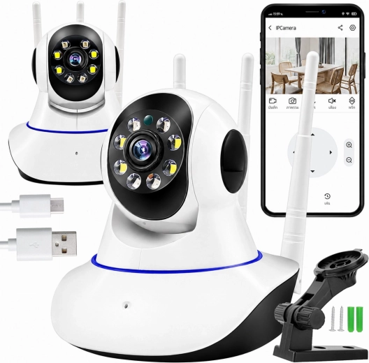 Bezprzewodowa obrotowa kamera Wi‑Fi 360° (elektroniczna niania) - 1 szt.