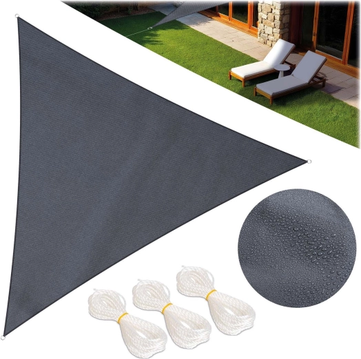 Trójkątny żagiel przeciwsłoneczny 7 m², szary