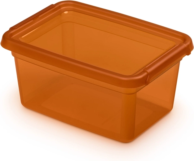 Basestore pojemnik na żywność z pokrywką i klipsami 1,5 l amber
