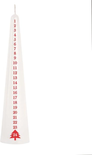 Stożkowa świeca adwentowa biała 25 cm