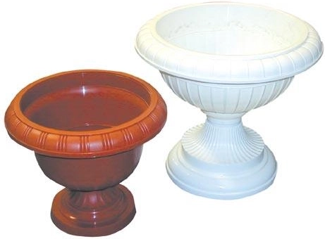 Stojak na donicę AMFORA 34 cm, brązowy plastik, wysokość 31 cm