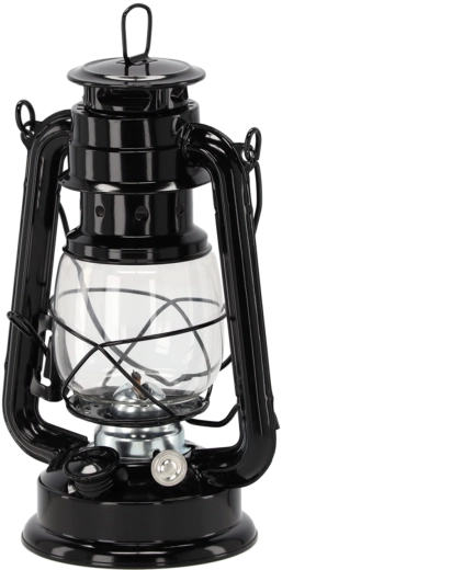Metalowa lampa naftowa vintage 24 cm – czarna