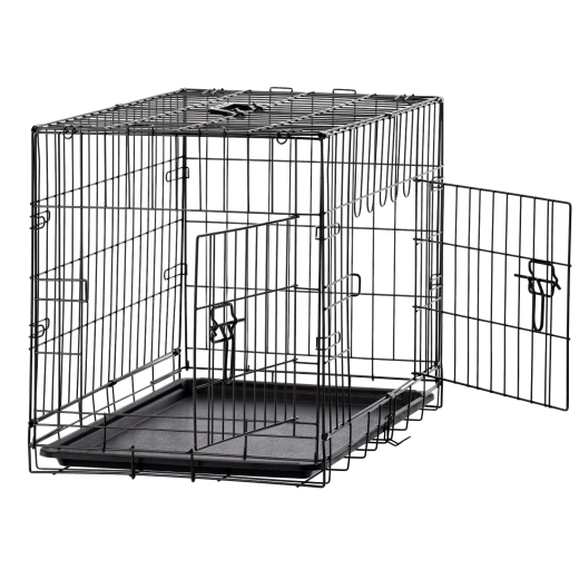 Składana metalowa klatka kennel dla psa, rozmiar L 76 × 45 × 51,5 cm