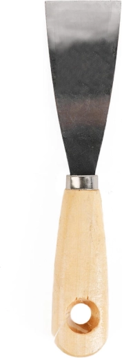 Nierdzewna szpachelka klinowa 40 mm z drewnianą rękojeścią