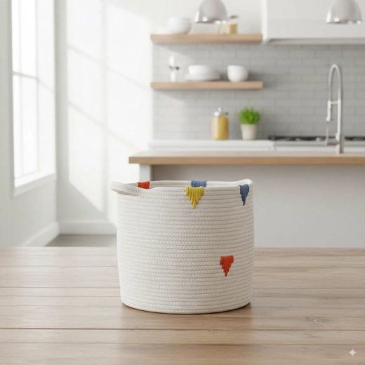 Tekstylny kosz do przechowywania z kolorowym wzorem, 36 × 33 cm