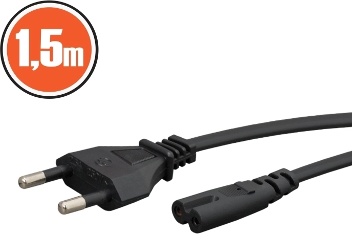 Sieciowy kabel zasilający CEE 7/16 na IEC C7, 1,5 m