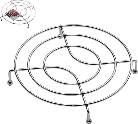 Chromowana metalowa podkładka pod garnek 22 cm