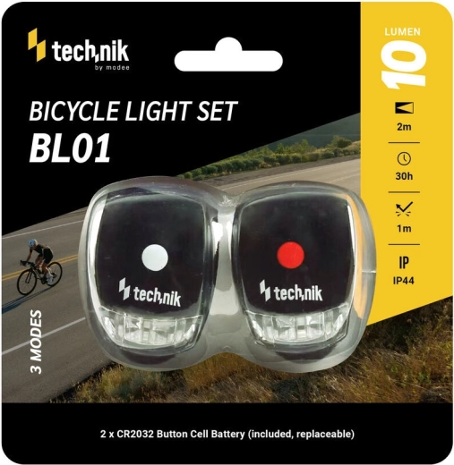 Technik zestaw świateł rowerowych z silikonową osłoną (przednie i tylne)