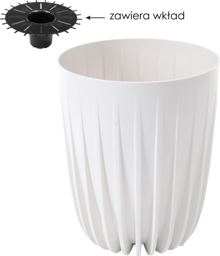 Donica Lamela Mira 25 cm biała z wkładem