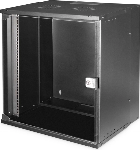 Digitus naścienna szafa rack 19" 12U SOHO PRO 595 × 540 × 400 mm, czarna, drzwi szklane