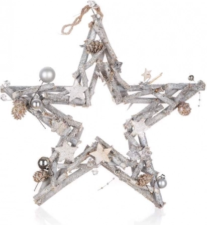Zawieszana gwiazda bożonarodzeniowa 35 cm, naturalna