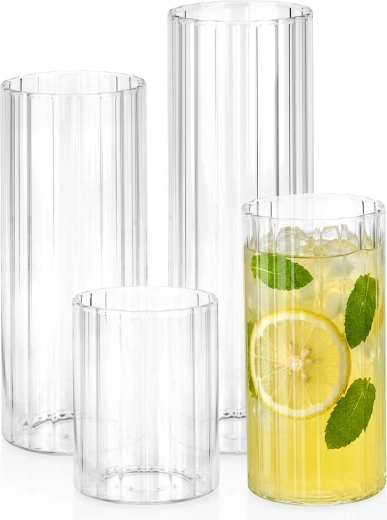 Vilde – zestaw ryflowanych szklanek 4 szt. 230/360/460/560 ml