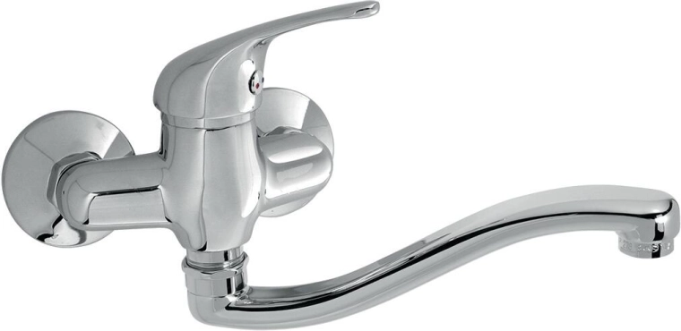 Ścienna bateria zlewozmywakowa Titania Iris z wylewką 250 mm, chrom