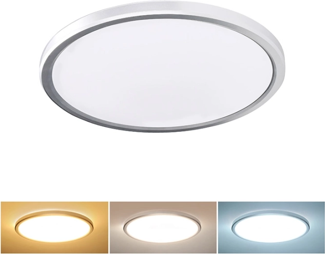 Solight LED plafoniera Acate IP54 24 W 2160 lm 3CCT 30 cm srebrna