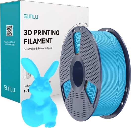 Filament Sunlu PLA świecący w ciemności, niebieski, 1 kg