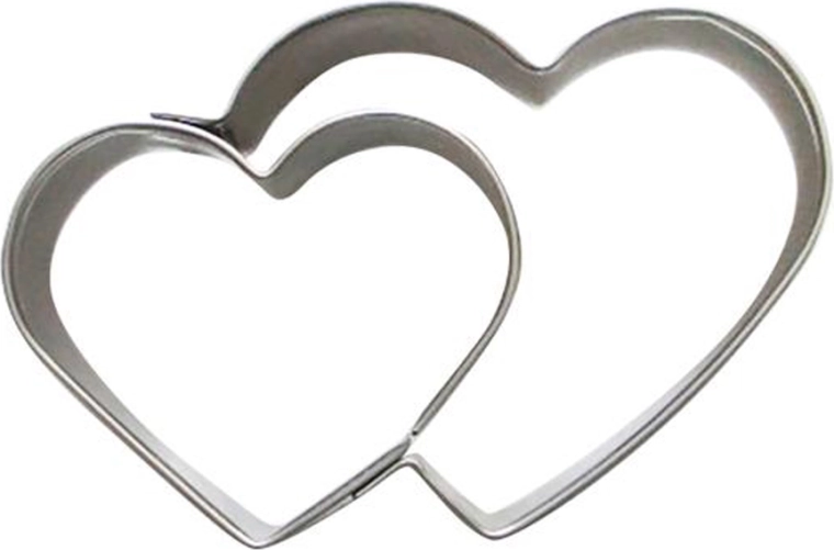 Wykrawaczki do ciastek – dwa serca, stal nierdzewna 5–6 cm