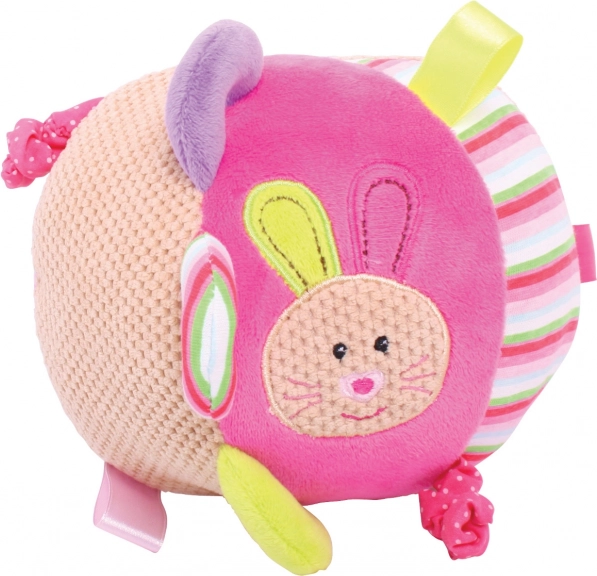 Tekstylna piłka motoryczna dla niemowląt Króliczek Bella