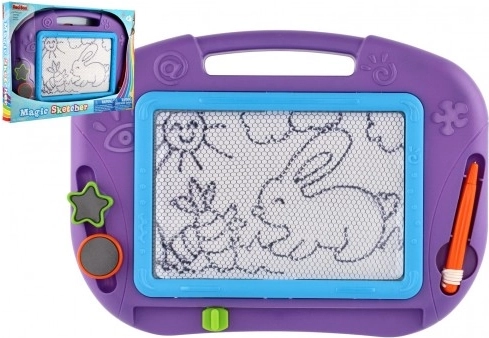 Magnetyczna tablica do rysowania z akcesoriami, plastik 32x24 cm w pudełku