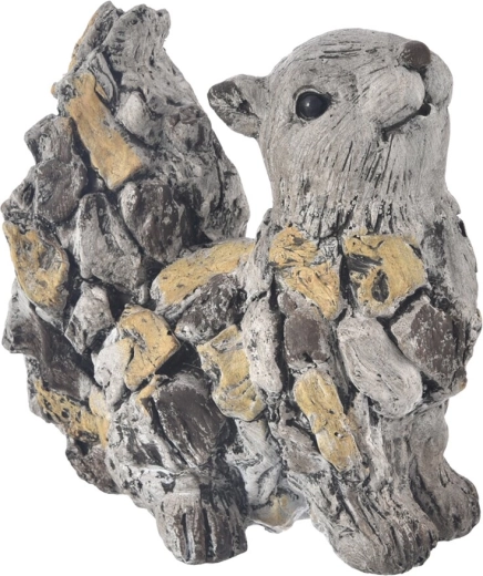 EBI ceramiczna dekoracja wiewiórka w kamiennym stylu 30 × 17 × 29 cm