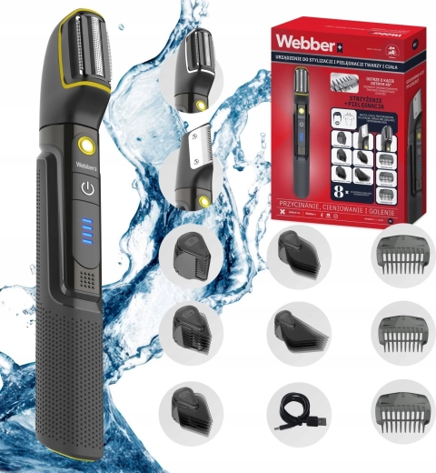 Webber 8w1 bezprzewodowy trymer do twarzy i ciała BG-600