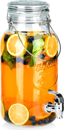 Szklany dyspenser do napojów z kranikiem 4 l