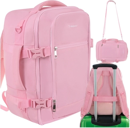 Podręczny plecak kabinowy 40 × 25 × 20 cm różowy TRIZAND 2w1