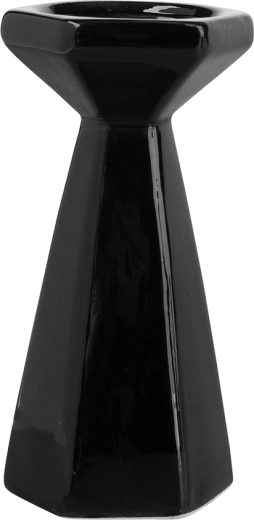 Czarny świecznik stożkowy 17,5 cm