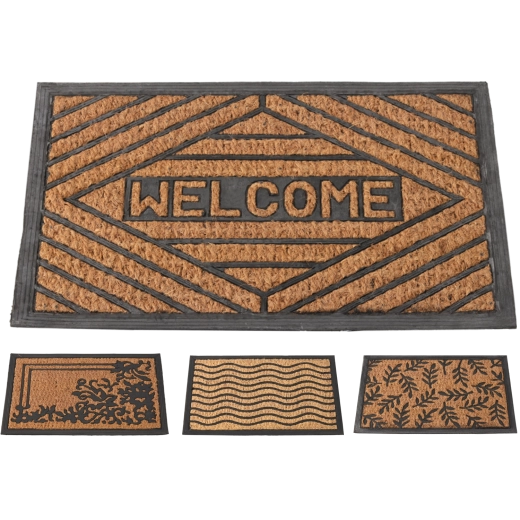 Kokosowa wycieraczka z gumowym spodem 40 × 60 cm, czarna