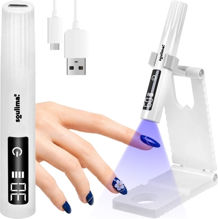 Przenośna lampa UV/LED do paznokci Soulima mini 3 W z LCD i stojakiem, USB‑C