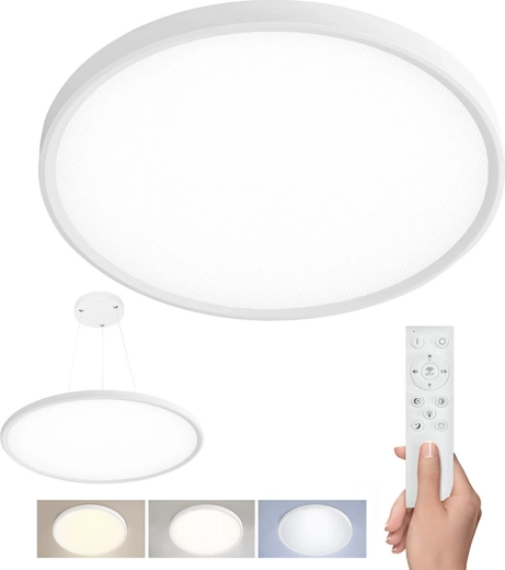 Solight LED plafon Estela White z pilotem 50 W, 60 cm, UGR<19