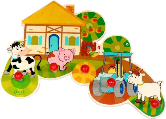 Hess wieszak Życie na farmie z drewna, 5 haczyków