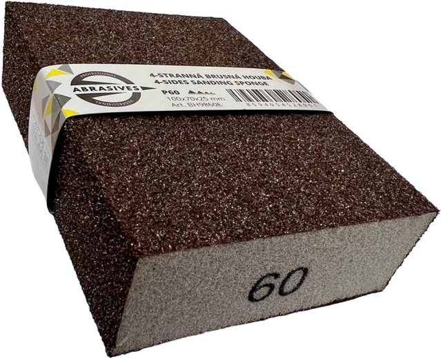 Czterostronna gąbka ścierna 100 × 70 × 25 mm, ziarnistość 40