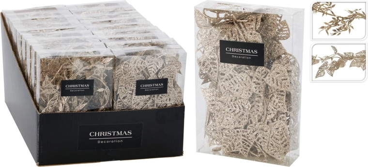 Ozdobna girlanda z liśćmi 180 cm, złota