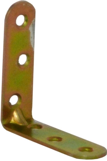 Kątownik montażowy z przetłoczeniem 60 × 18 × 2 mm, żółty ocynk (15 szt.)