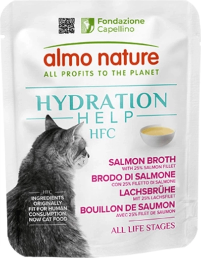 Almo Nature HFC Hydratation Help dla kotów – wywar z łososia 50 g