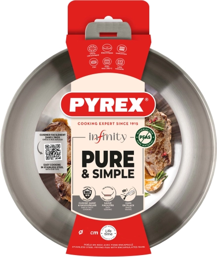 Patelnia Pyrex Infinity 24 cm z odpinaną rączką