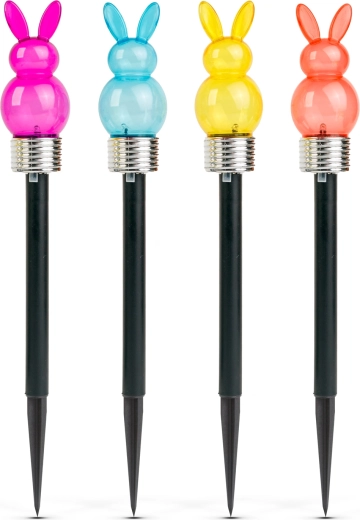 Solarna lampa ogrodowa w kształcie zajączka z białą diodą LED - 1 sztuka