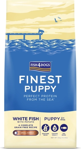 Fish4Dogs Finest małe granulki dla szczeniąt z białą rybą i ziemniakami 6 kg
