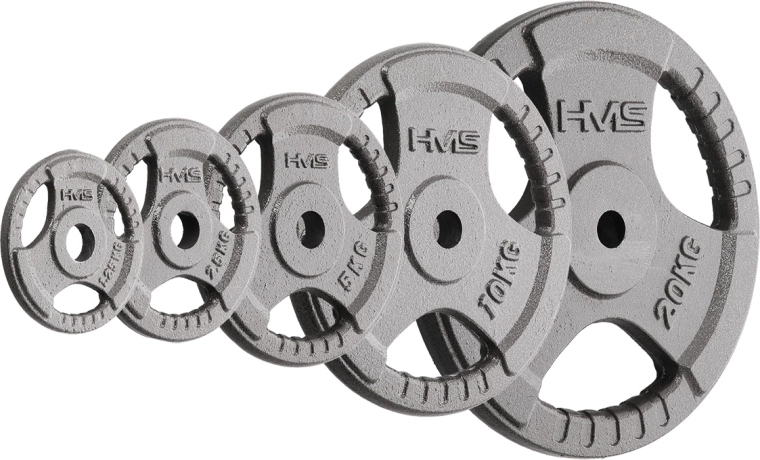 Żeliwny talerz z uchwytami HMS Hammertone 5 kg, 30 mm