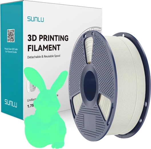 Filament Sunlu PLA świecący w ciemności biało-zielony
