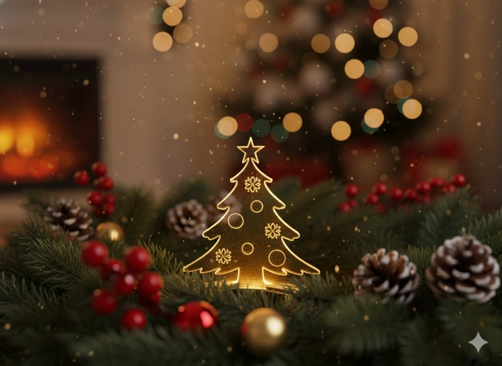 Zestaw 5 akrylowych dekoracji LED z różnymi uchwytami i pilotem 10,5 cm