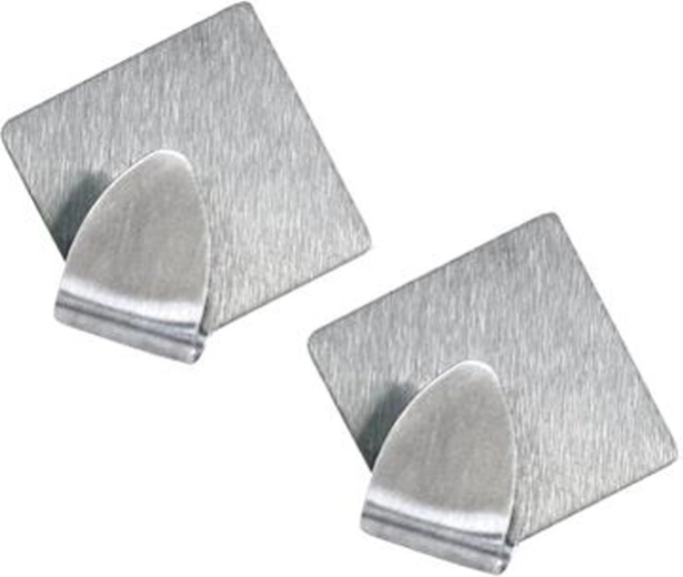 Nierdzewne samoprzylepne haczyki TORO – diamentowy design, 2 szt.