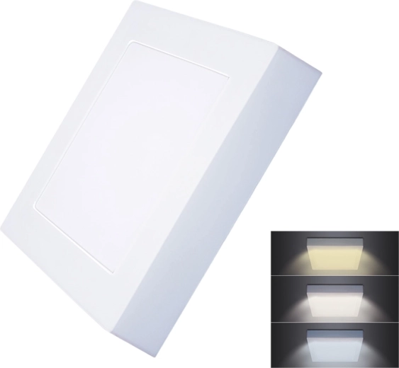 Solight LED mini panel CCT natynkowy sufitowy kwadratowy 12 W 900 lm