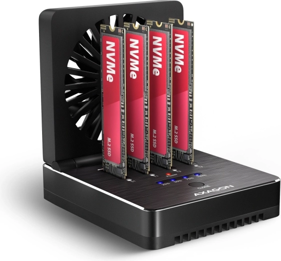 Axagon stacja dokująca USB4 dla 4× M.2 NVMe SSD z klonowaniem offline