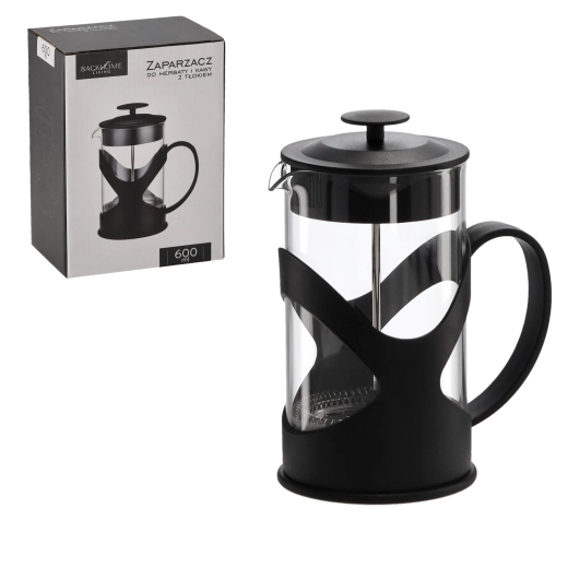 French press do kawy i herbaty 600 ml z tłokiem z borokrzemowego szkła