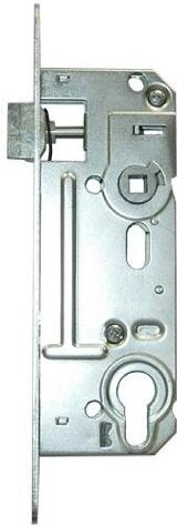 Zamek wpuszczany na wkładkę, rozstaw 90 mm, głębokość 60 mm, prawy/lewy, biały ocynk