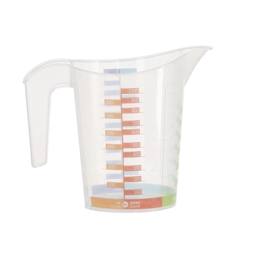 Plastowy dzbanek miarowy 1 l z uchwytem