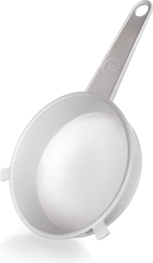 Kuchenne sitko z drobną siatką 16 cm, białe